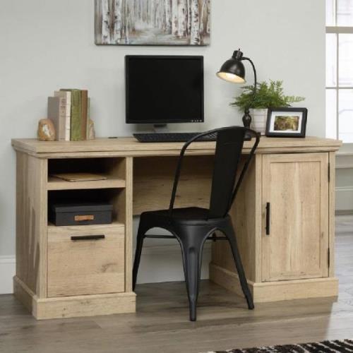 Pelham Wooden Laptop Desk With 1 Door In Prime Oak